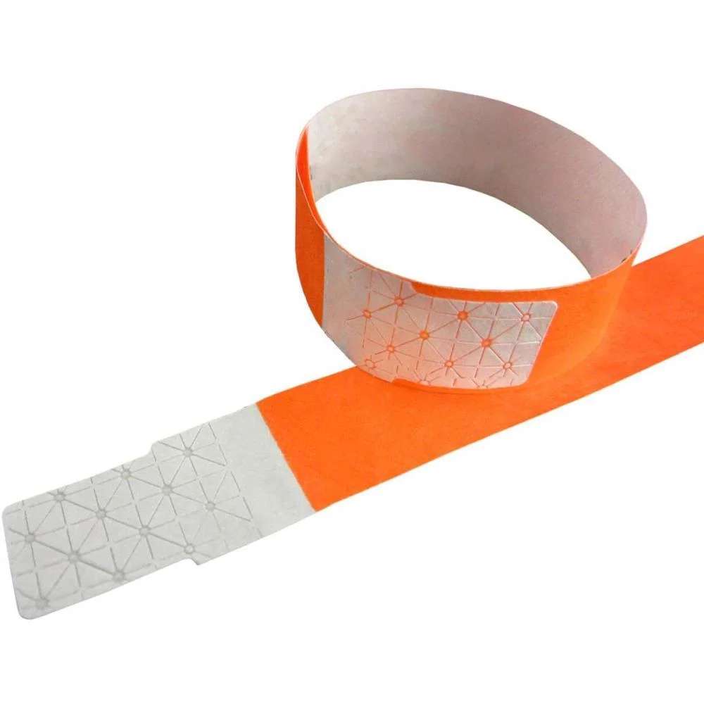 Pulseira Identificacao Laranja Fluor Tyvek Klf Festas (Pct.c/50)