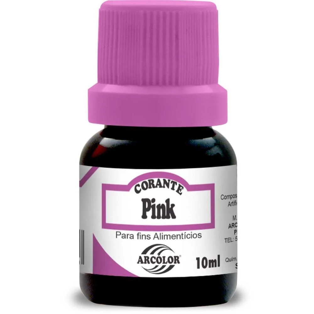 Corante Liquido Alimenticio Pink 10Ml. Arcolor (Cx.c/12)
