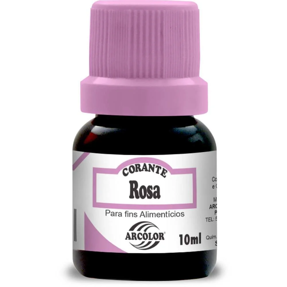 Corante Liquido Alimenticio Rosa 10Ml. Arcolor (Cx.c/12)