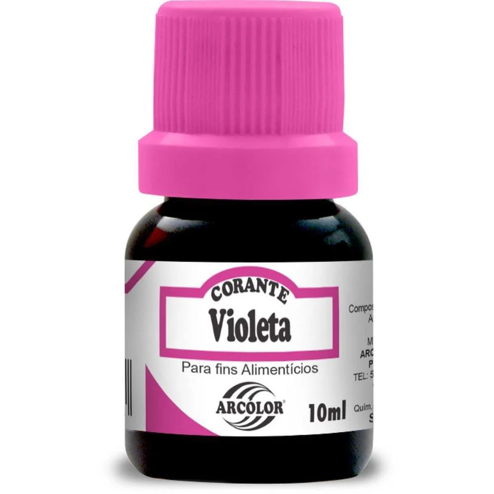 Corante Liquido Alimenticio Violeta 10Ml. Arcolor (Cx.c/12)