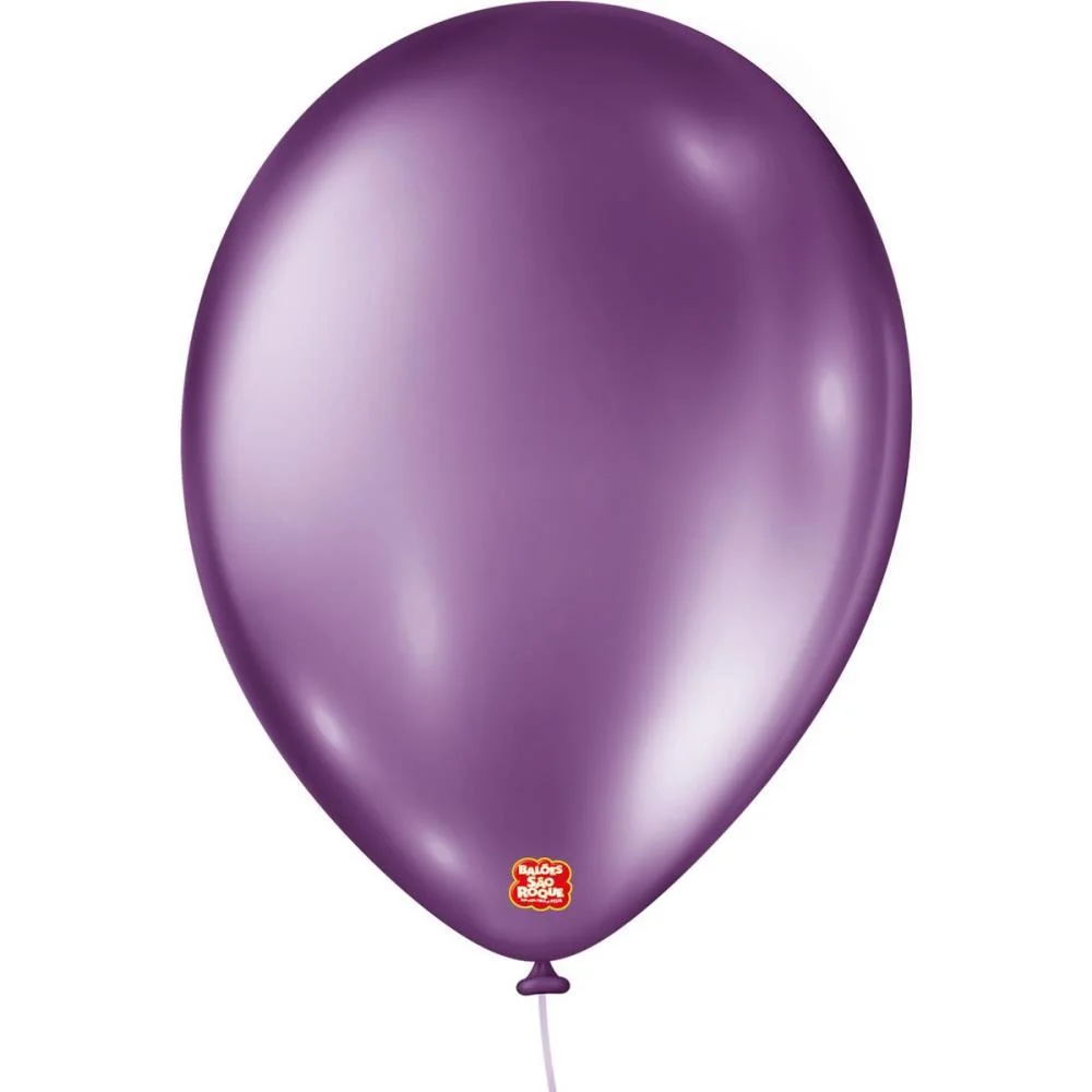Balao 9 Liso Metalizado Roxo Sao Roque (Pct.c/25)