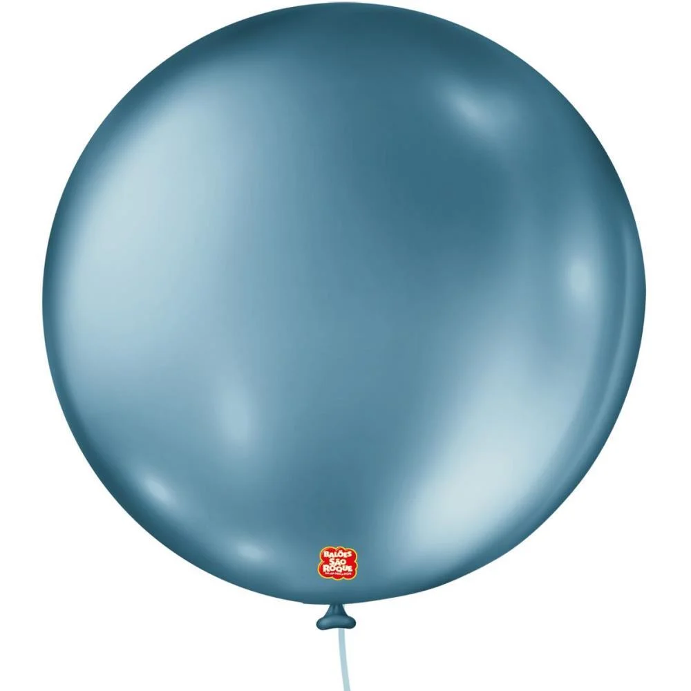 Balao 5 Liso Metalizado Azul Redondo Sao Roque (Pct.c/25)