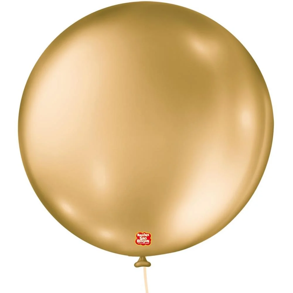 Balao 5 Liso Metalizado Dourado Redondo Sao Roque (Pct.c/25)
