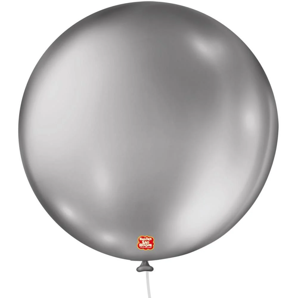 Balao 5 Liso Metalizado Prata Redondo Sao Roque (Pct.c/25)