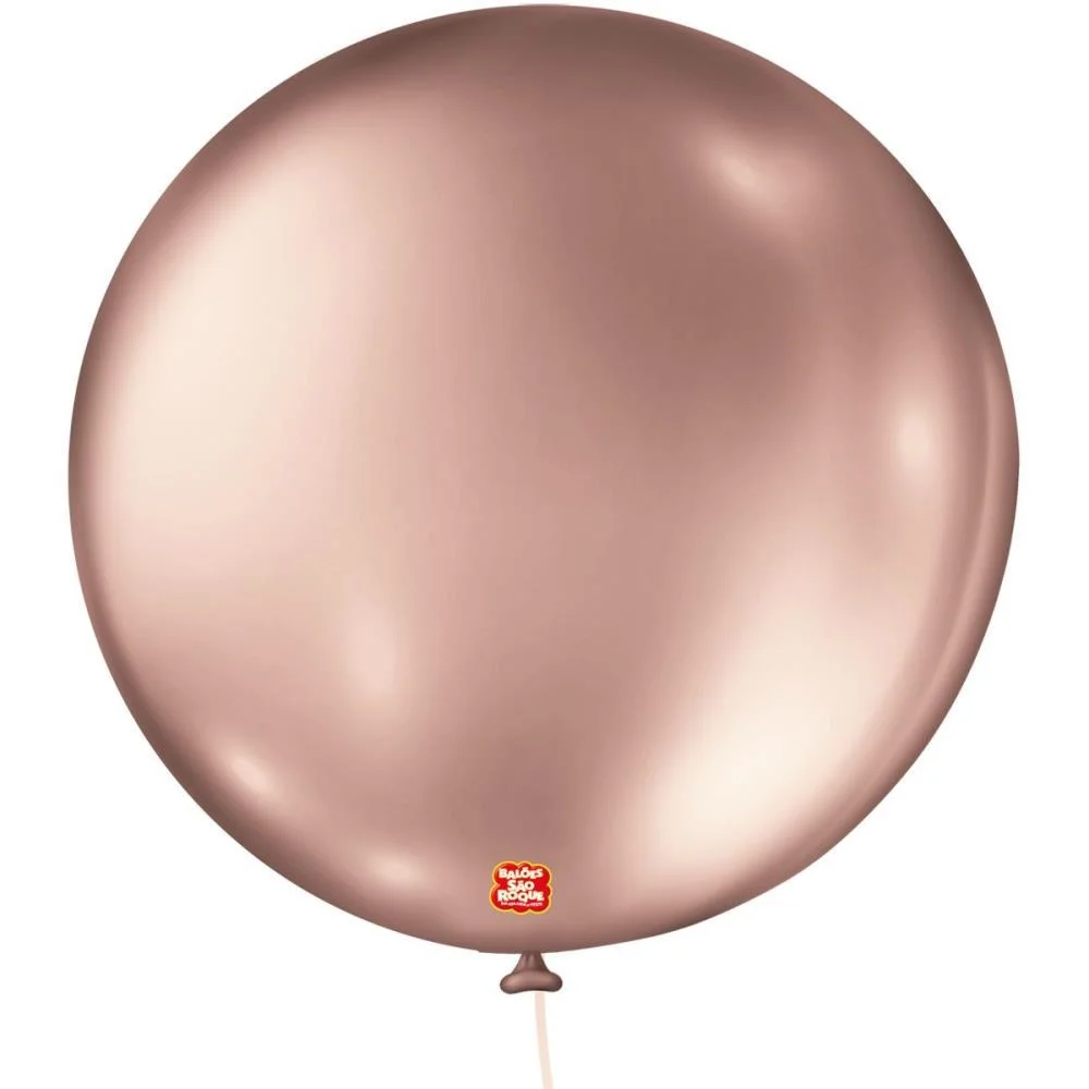 Balao 5 Liso Metalizado Rose Gold Redondo Sao Roque (Pct.c/25)