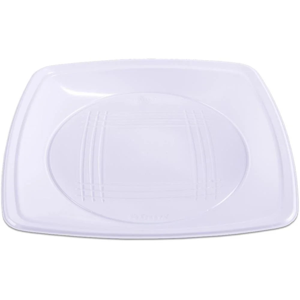 Prato Plastico Descartavel Quadrado Branco Grande Prafesta (Pct.c/10)