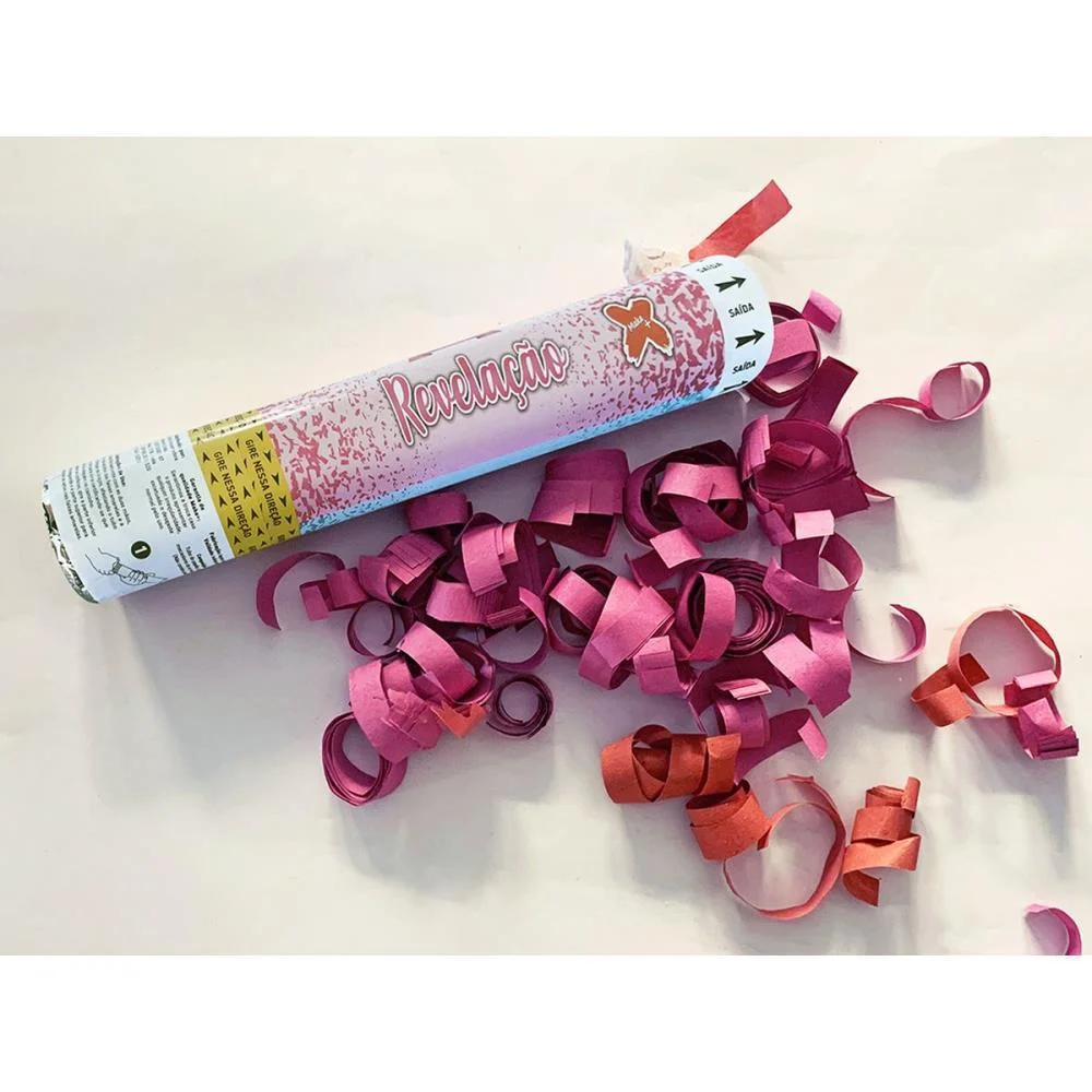 Lancador De Confete Revelacao Menina Make+ C/ 12 Unidades