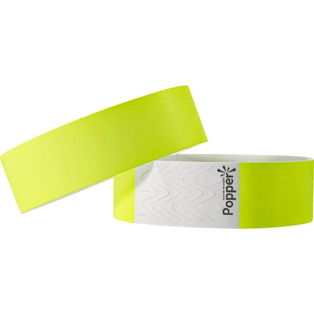 Pulseira Identificacao Sintetica Amarela Fluor Klf Festas (Pct.c/50)