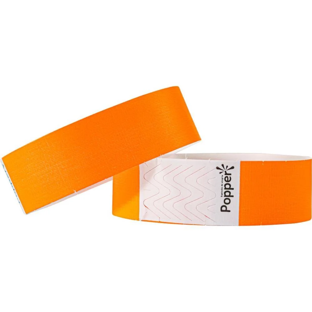 Pulseira Identificacao Sintetica Laranja Fluor Klf Festas (Pct.c/50)
