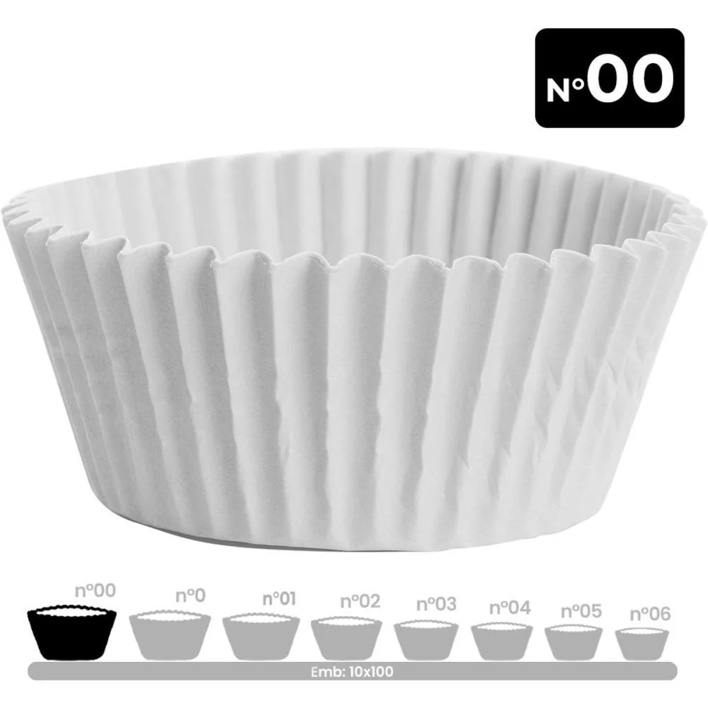 Embalagem Para Doces N.00 Forminha Branca 10Pctx100 Festcolor (Pct.c/10)