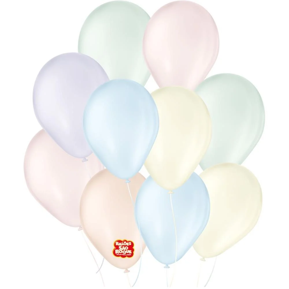 Balao 7 Liso Candy Colors Sortidos Sao Roque (Pct.c/25)