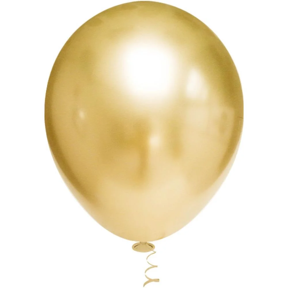 Balao 5 Liso Platino Ouro Redondo Riberball (Pct.c/25)