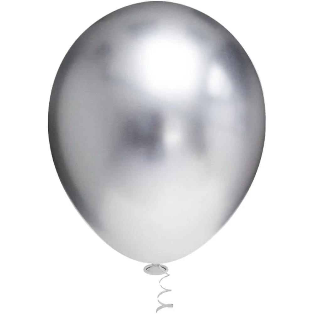 Balao 5 Liso Platino Prata Redondo Riberball (Pct.c/25)