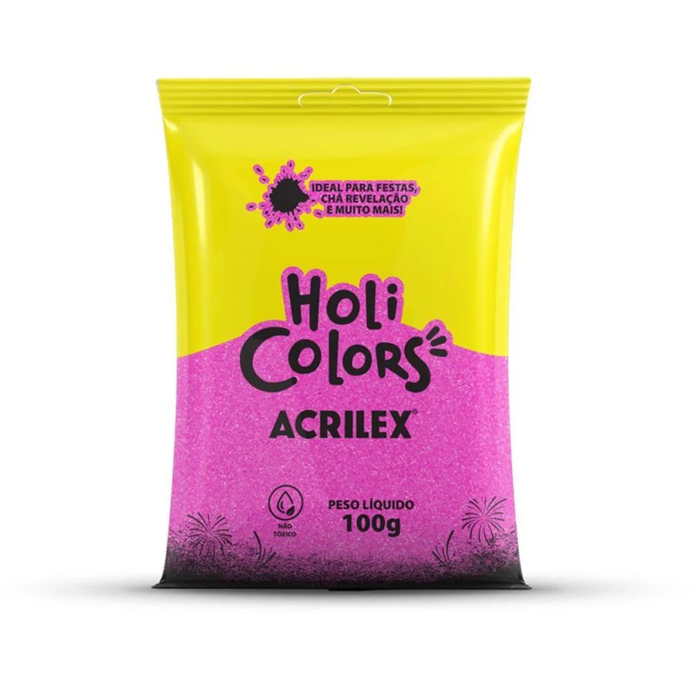 Artigo Para Festa Holi Colors 100G Rosa Acrilex (Cx.c/10)