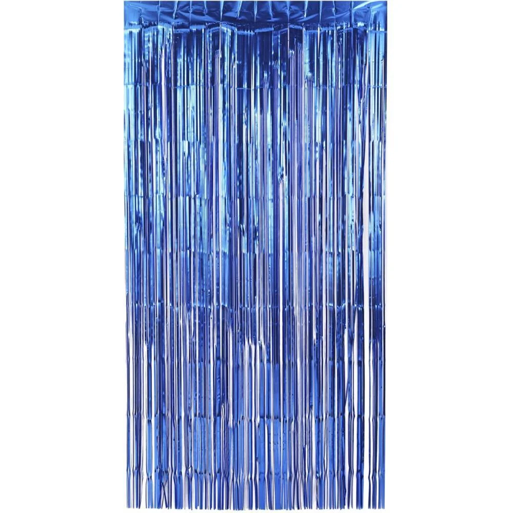 Cortina Para Decoracao Metalizada Azul 1X2M Make+