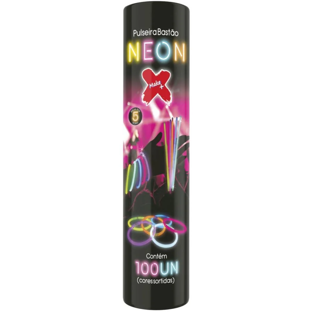 Pulseira Bastao Neon Colorida Make+ (Tb.c/100)