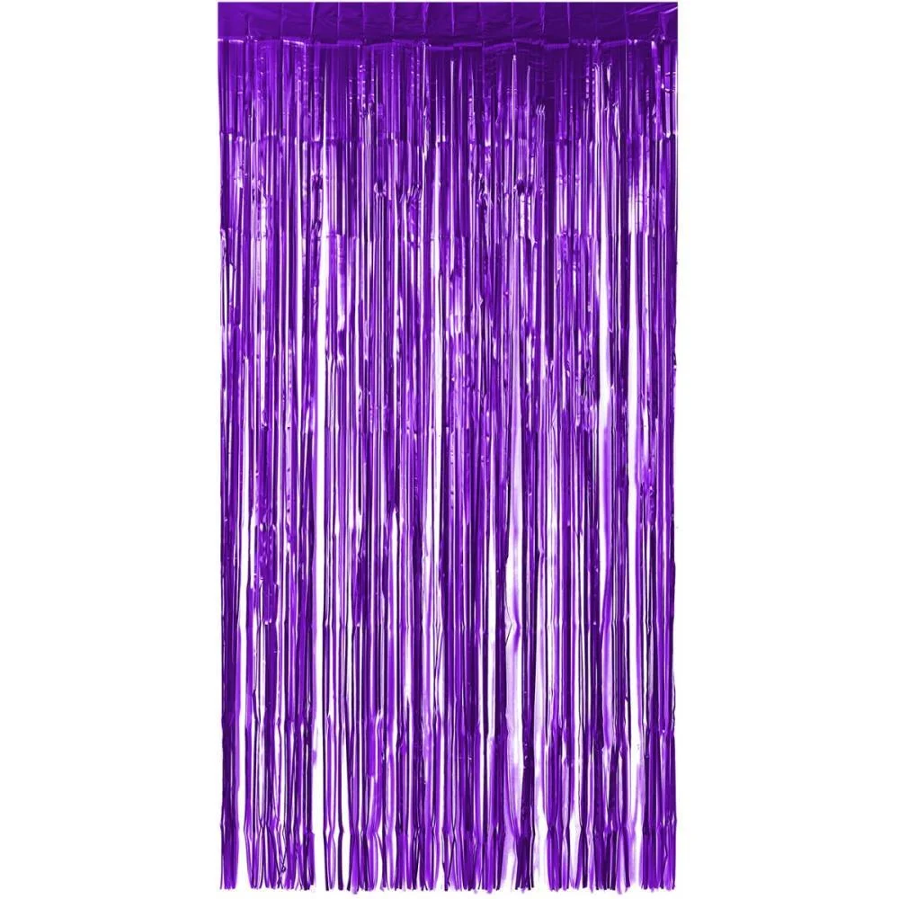Cortina Para Decoracao Metalizada Roxo Escuro 1X2M Make+
