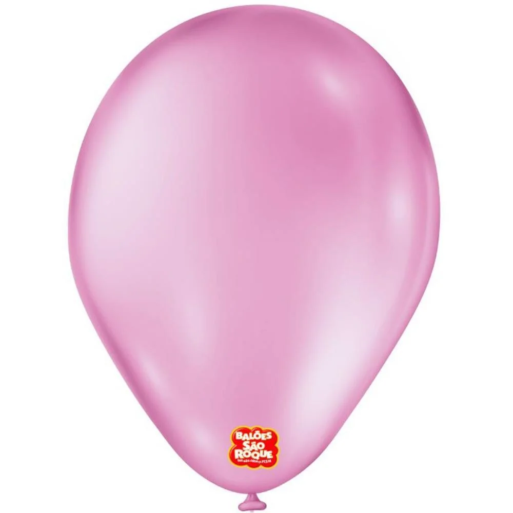 Balao 7 Liso Rosa Chiclete Imperial Sao Roque (Pct.c/50)