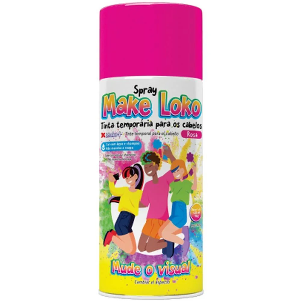 Pinta Cabelo 120Ml Loko Rosa Make+ C/ 12 Unidades