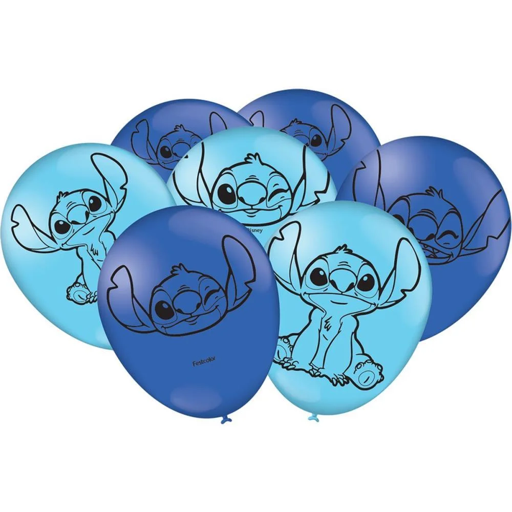 Balao 9 Decorado Stitch New Festcolor (Pct.c/25)