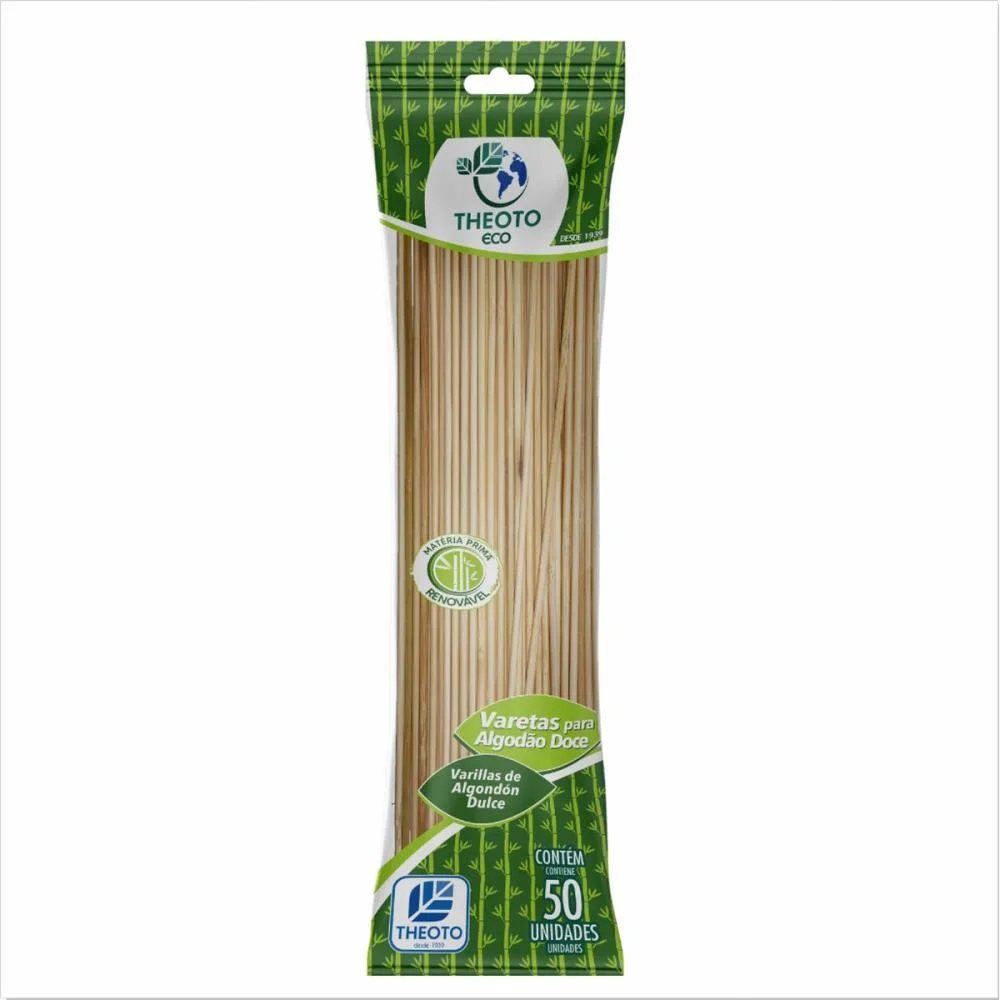 Vareta Para Doce Algodao Doce 38Cmx4Mm Theoto (Pct.c/50)