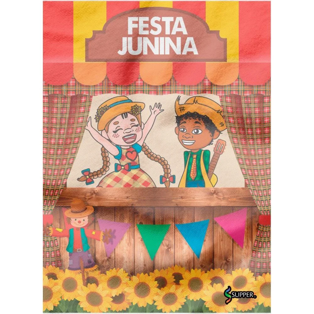 Festa Junina Tnt 1,40M Painel Barraca Supper (Rl-25Mts)