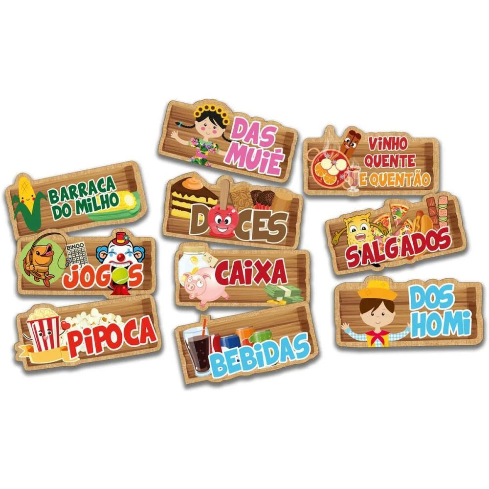 Festa Junina Placas Informativas Festcolor (Pct.c/10)