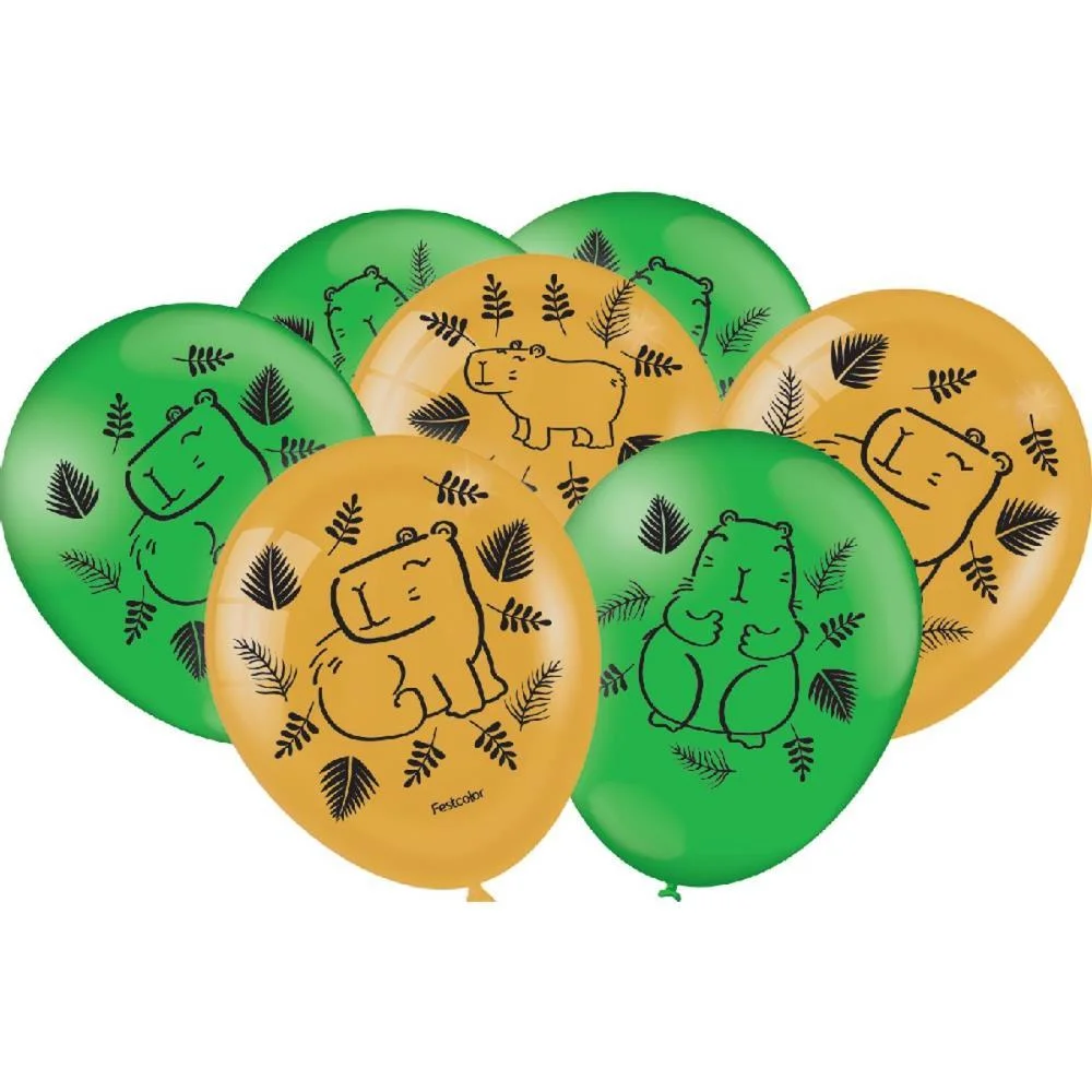 Balao 9 Decorado Capivara Festcolor (Pct.c/25)