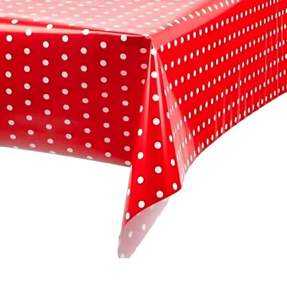 Toalha Plastica 78X78Cm Poa Vermelho Xingo Embalagens (Pct.c/10)