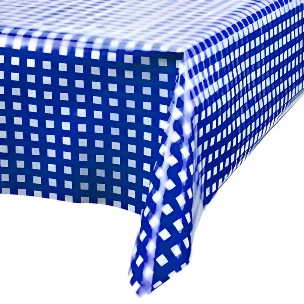 Toalha Plastica 78X78Cm Xadrez Azul Escuro Xingo Embalagens (Pct.c/10)