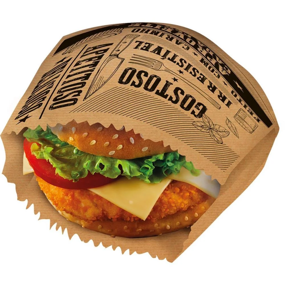 Embalagem Para Alimentos Saquinho Kraft P/Lanche Frases Festcolor (Pct.c/50)