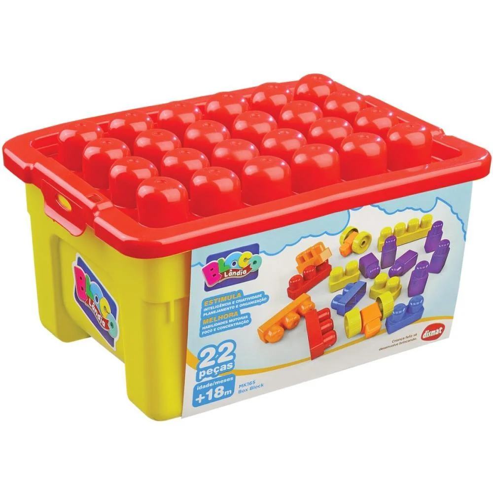 Brinquedo Para Montar Box Block C/22 Pecas Dismat