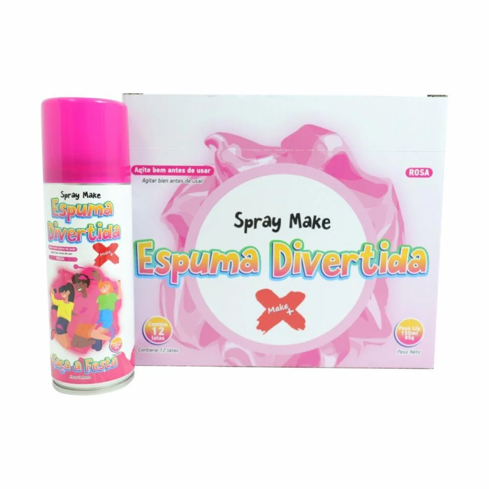 Espuminha 150Ml Espuma Divertida Rosa Make+ (Cx.c/12)