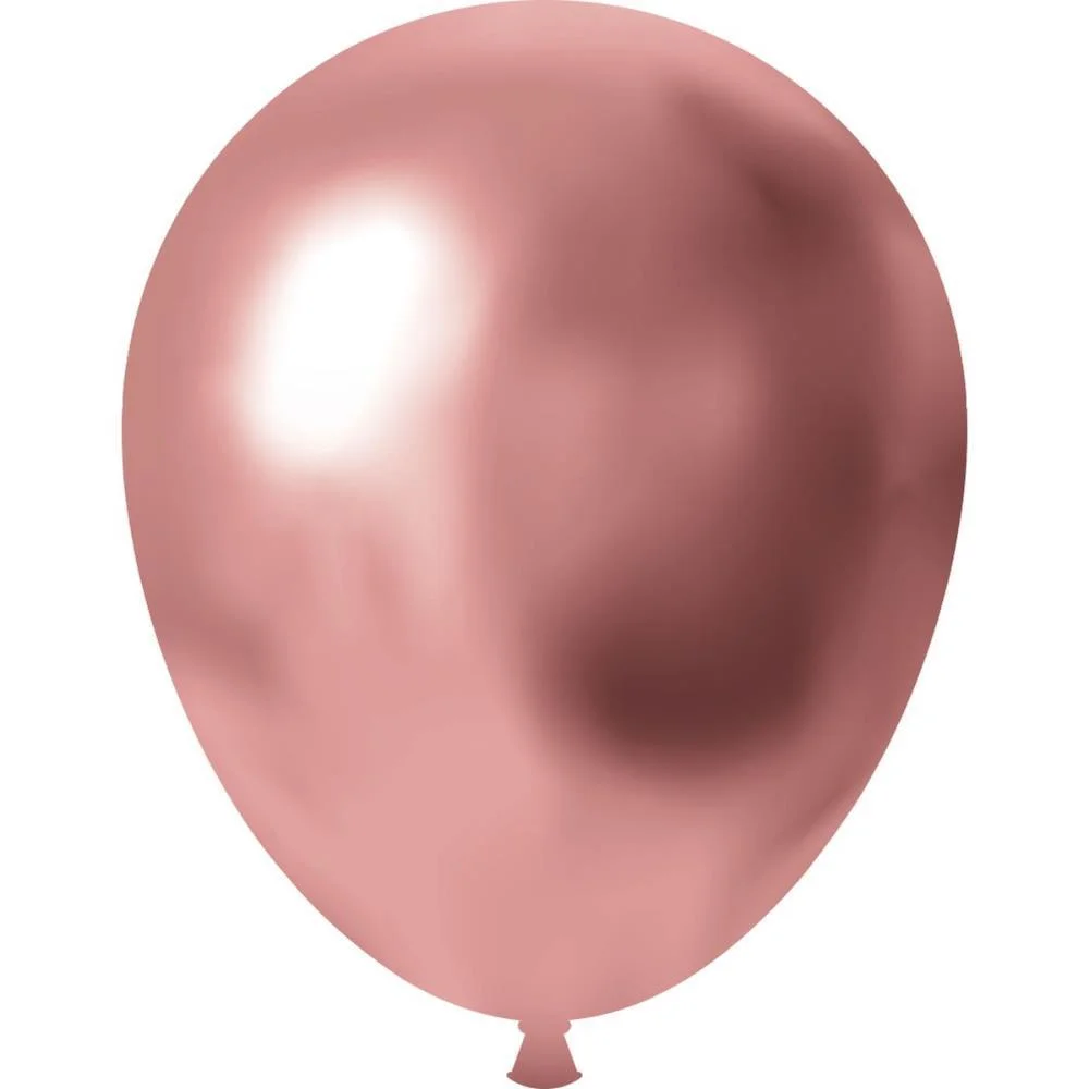 Balao 9 Liso Cromado Rosa Metalico Festcolor (Pct.c/25)