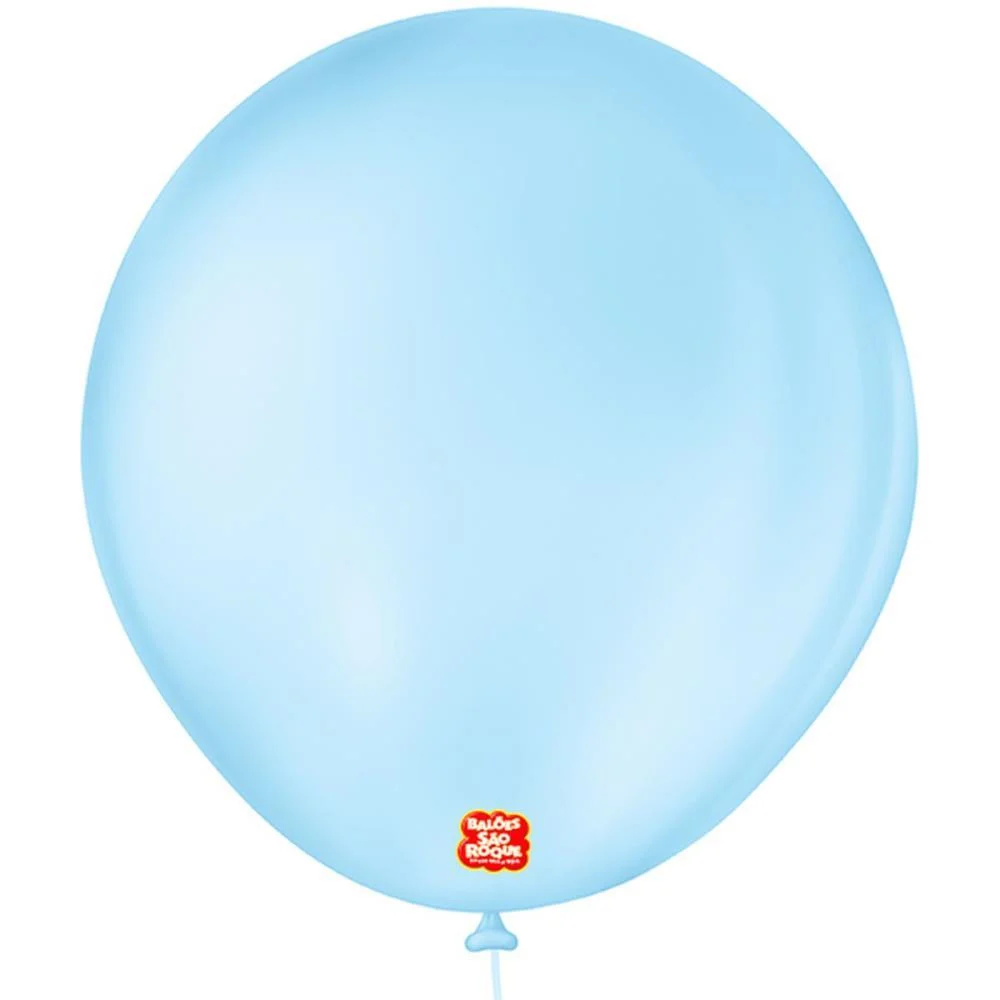 Balao 7 Liso Redondo Azul Baby Sao Roque (Pct.c/50)