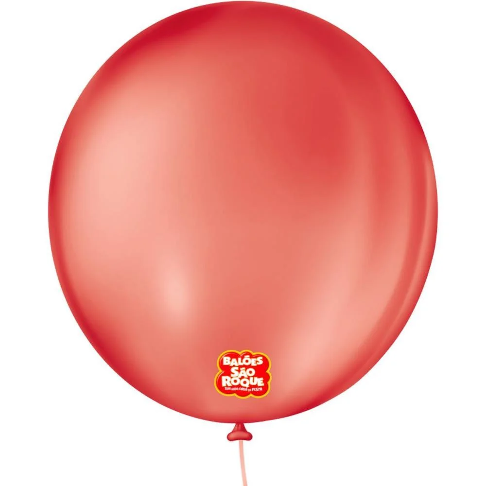 Balao 9 Liso Redondo Vermelho Quente Sao Roque (Pct.c/50)