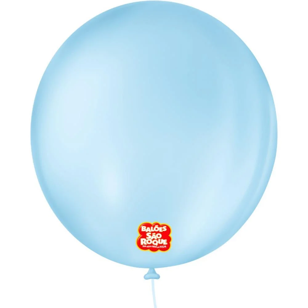 Balao 9 Liso Redondo Azul Baby Sao Roque (Pct.c/50)