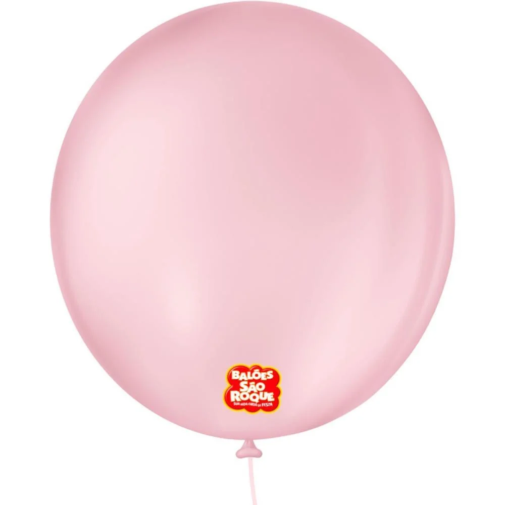 Balao 9 Liso Redondo Rosa Baby Sao Roque (Pct.c/50)