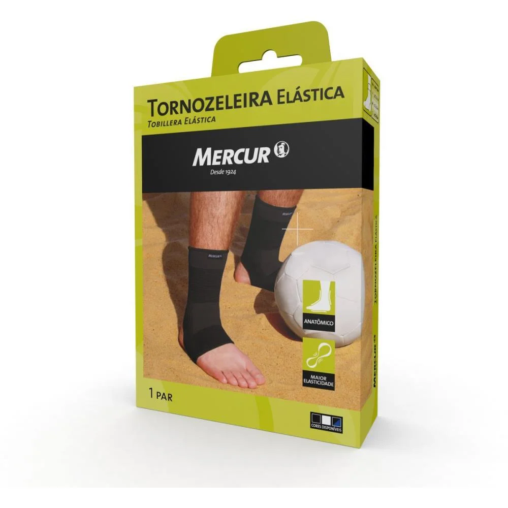 Ortopedico Tornozeleira Elastica G Preta Mercur (Par)