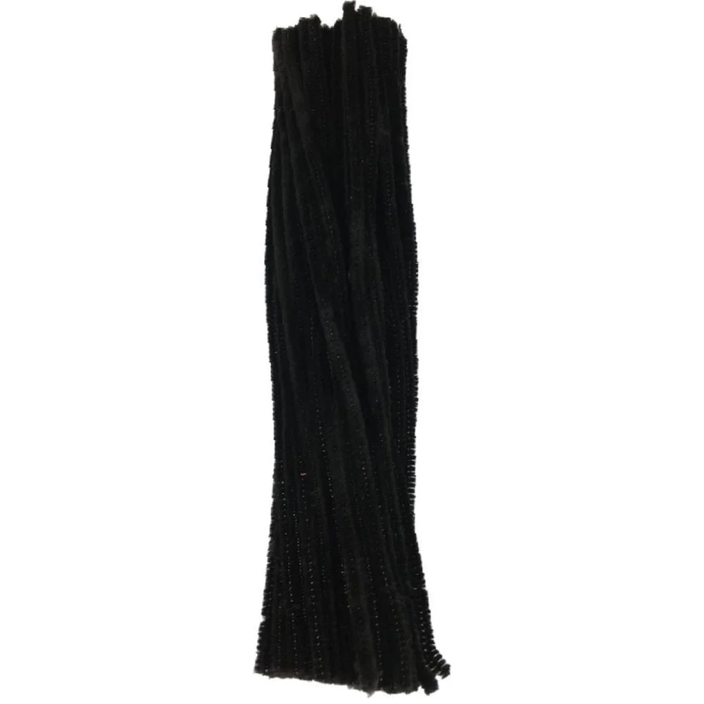 Acessorio Para Cabelo Haste De Chenille Preto Art Lille C/ 100 Unidades