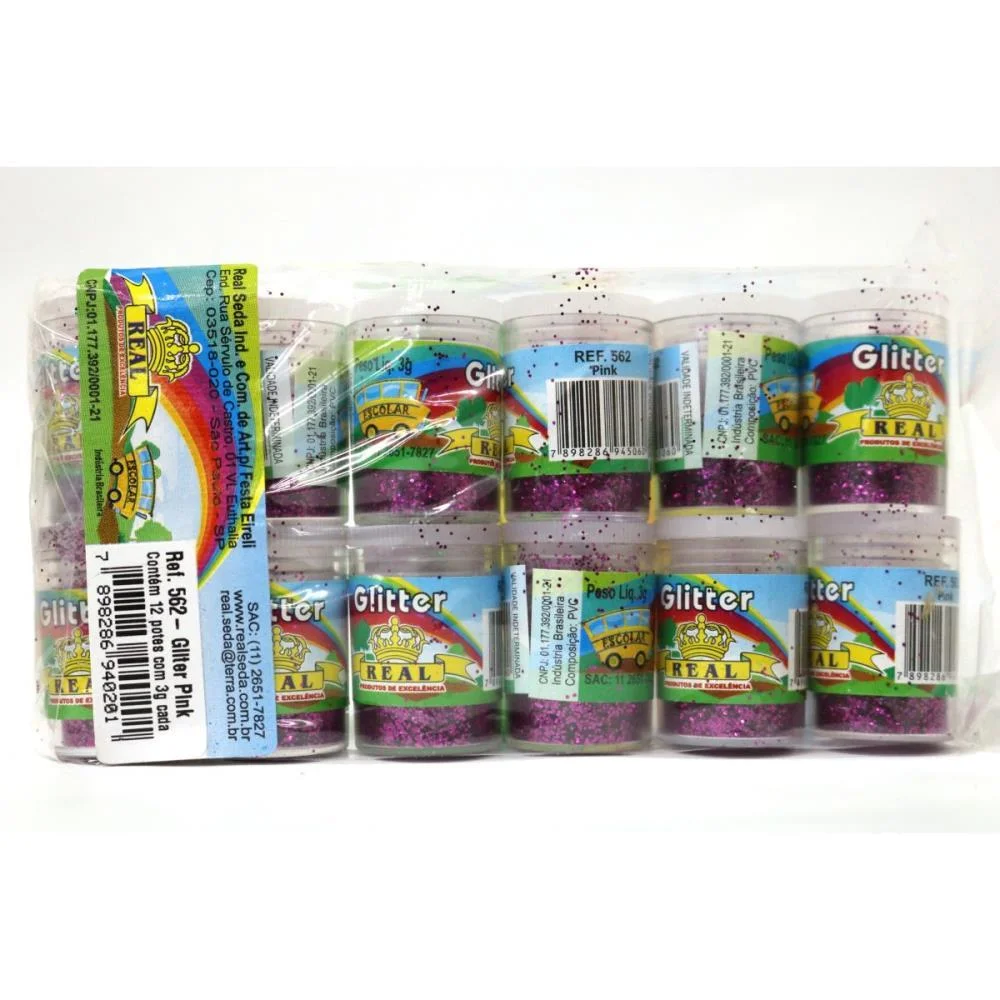 Glitter Pvc Pink Potes 3G. Real Seda (Pct.c/12)