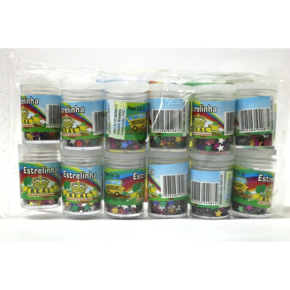 Lantejoula Especial Estrelinhas Potes 2G. Sort. Real Seda (Pct.c/12)