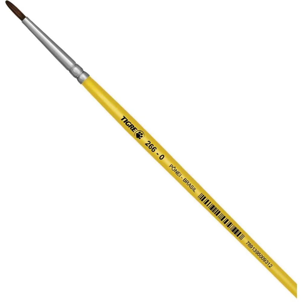 Pincel Escolar Redondo 266 N.00 Amarelo Pinceis Tigre (Duzia)