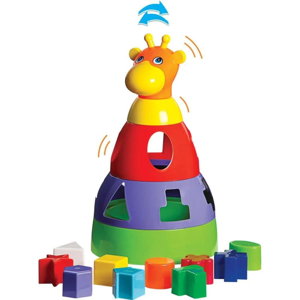 Brinquedo Educativo Girafa Didatica C/Blocos Merco Toys