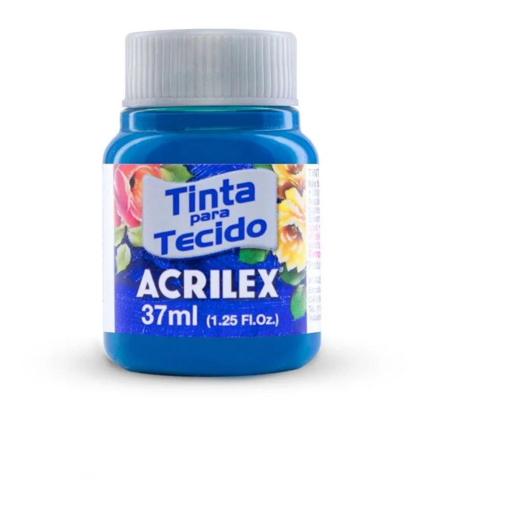Tinta Para Tecido Fosca 37Ml Azul Turquesa Acrilex (Duzia)