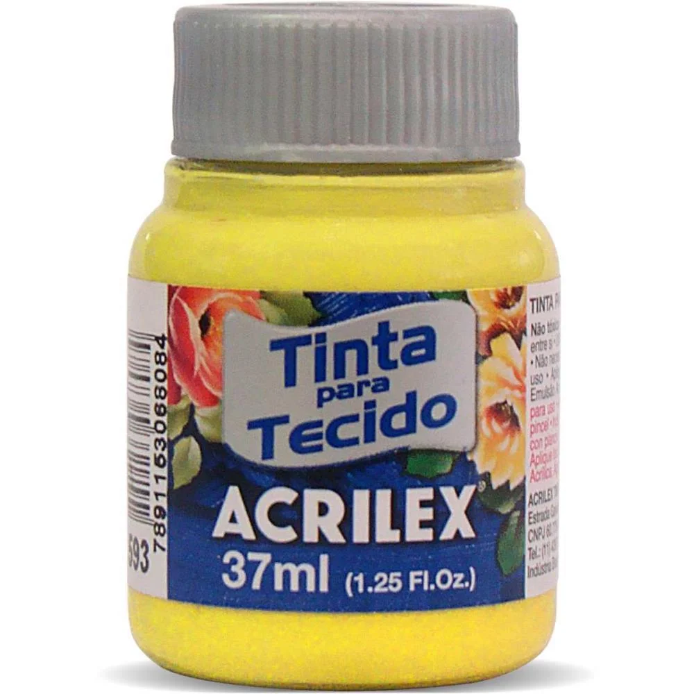 Tinta Para Tecido Fosca 37Ml Amarelo Canario Acrilex (Duzia)