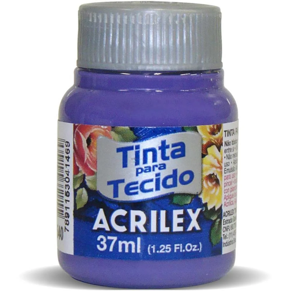 Tinta Para Tecido Fosca 37Ml Violeta Cobalto Acrilex (Duzia)