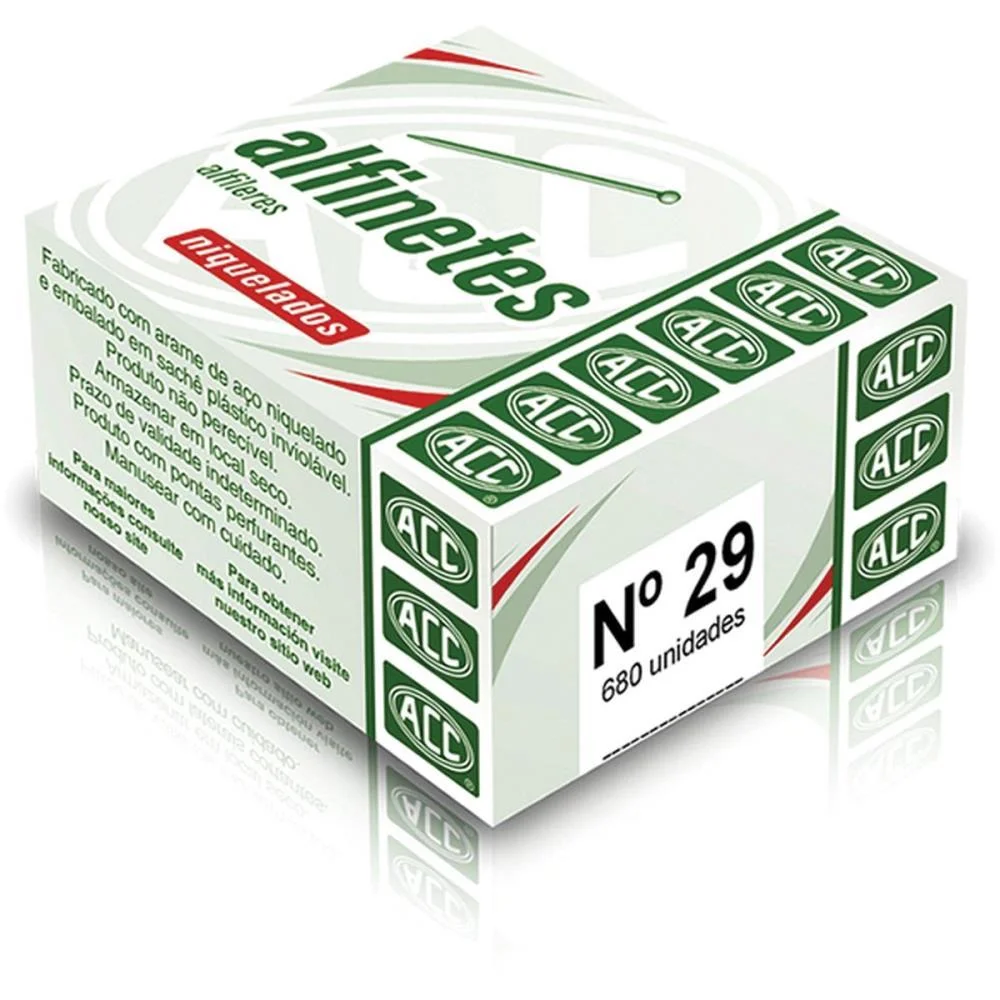 Alfinete Costura N.29 Aco Niquelado 50G. Acc (Pct.c/10)