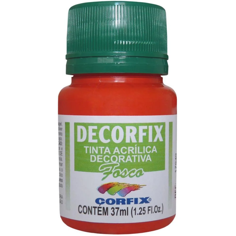 Tinta Acrilica Decorfix Fosca 37Ml Vermelho F Corfix (Cx.c/06)