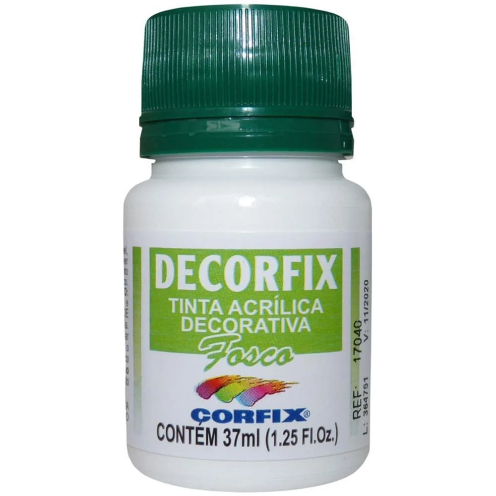 Tinta Acrilica Decorfix Fosca 37Ml Branco Corfix (Cx.c/06)